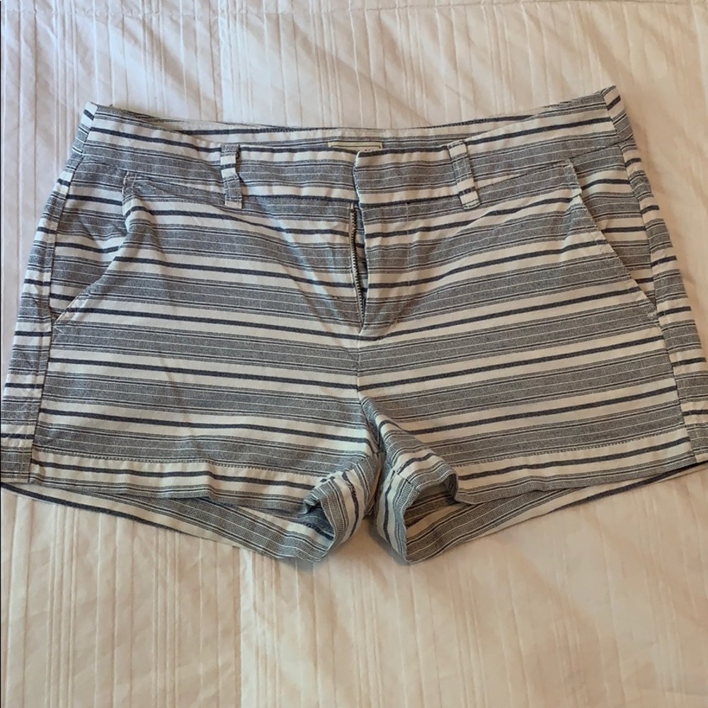 Blue and white striped shorts